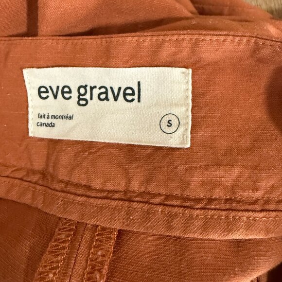 Eve Gravel Orange Straight Leg Crop Pants Viscose Linen Minimalist Slow Fashion - Picture 4 of 7